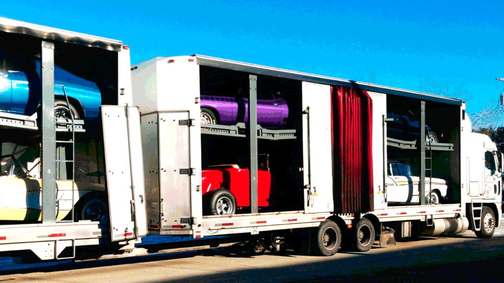 enclosed auto transport shipping car
